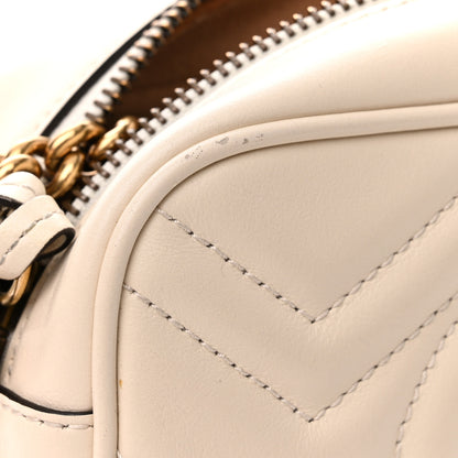 Gucci Calfskin Matelasse Mini GG Marmont Chain Shoulder Bag White 12 of 12