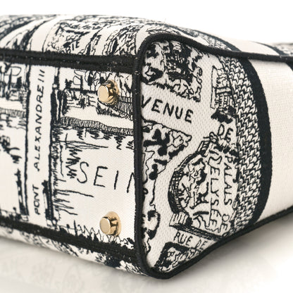 Christian Dior Canvas Embroidered Plan de Paris Medium Lady D-Lite White Black 8 of 8