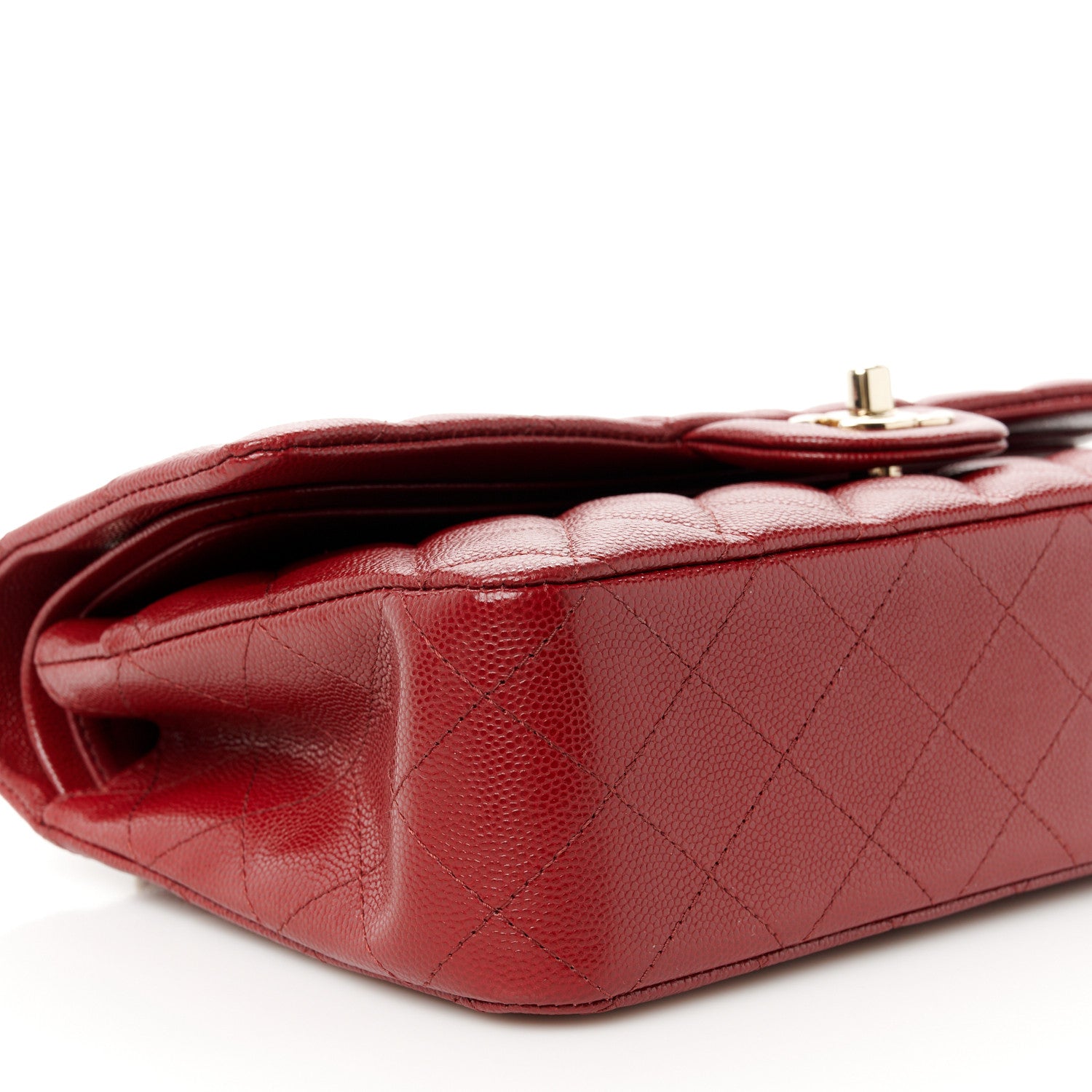 Chanel Caviar Quilted Medium Double Flap Burgundy 10 of 11