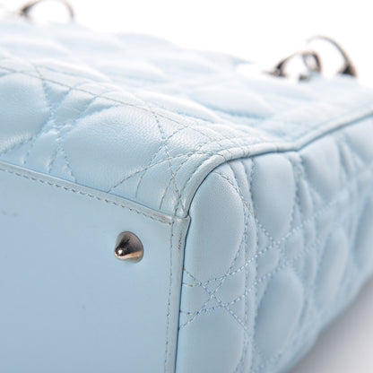Christian Dior Lambskin Cannage Medium Lady Dior Light Blue 11 of 12
