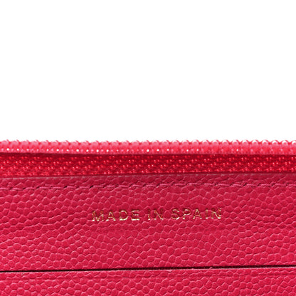 Chanel Caviar Quilted Small Boy Zip Around Wallet Fuchsia 7 of 9