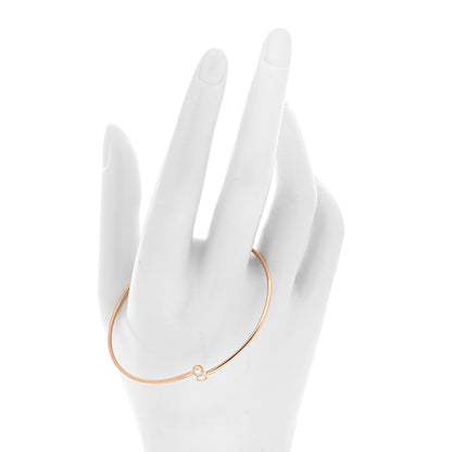 Tiffany 18K Rose Gold Diamond Elsa Peretti Hoop Single Row Bangle Bracelet 2 of 4