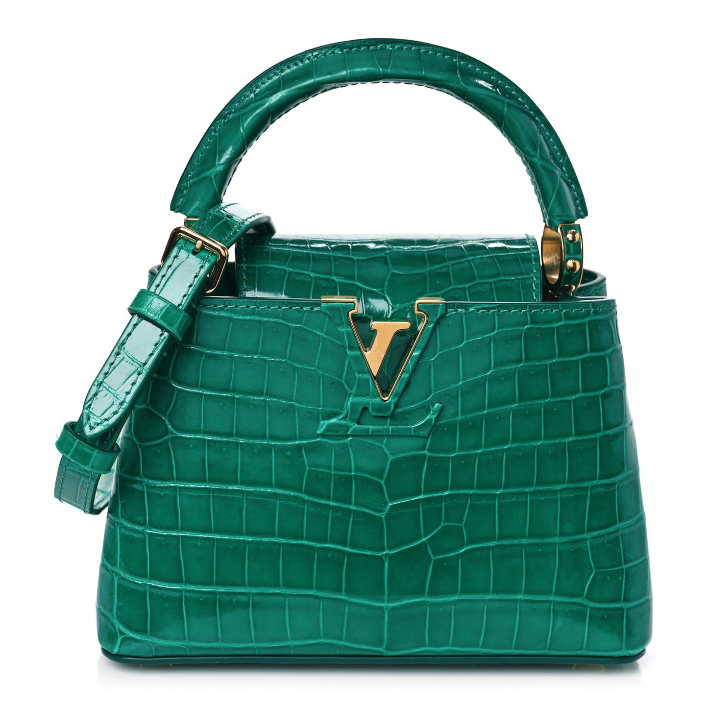 Crocodile Mini Capucines Emeraude