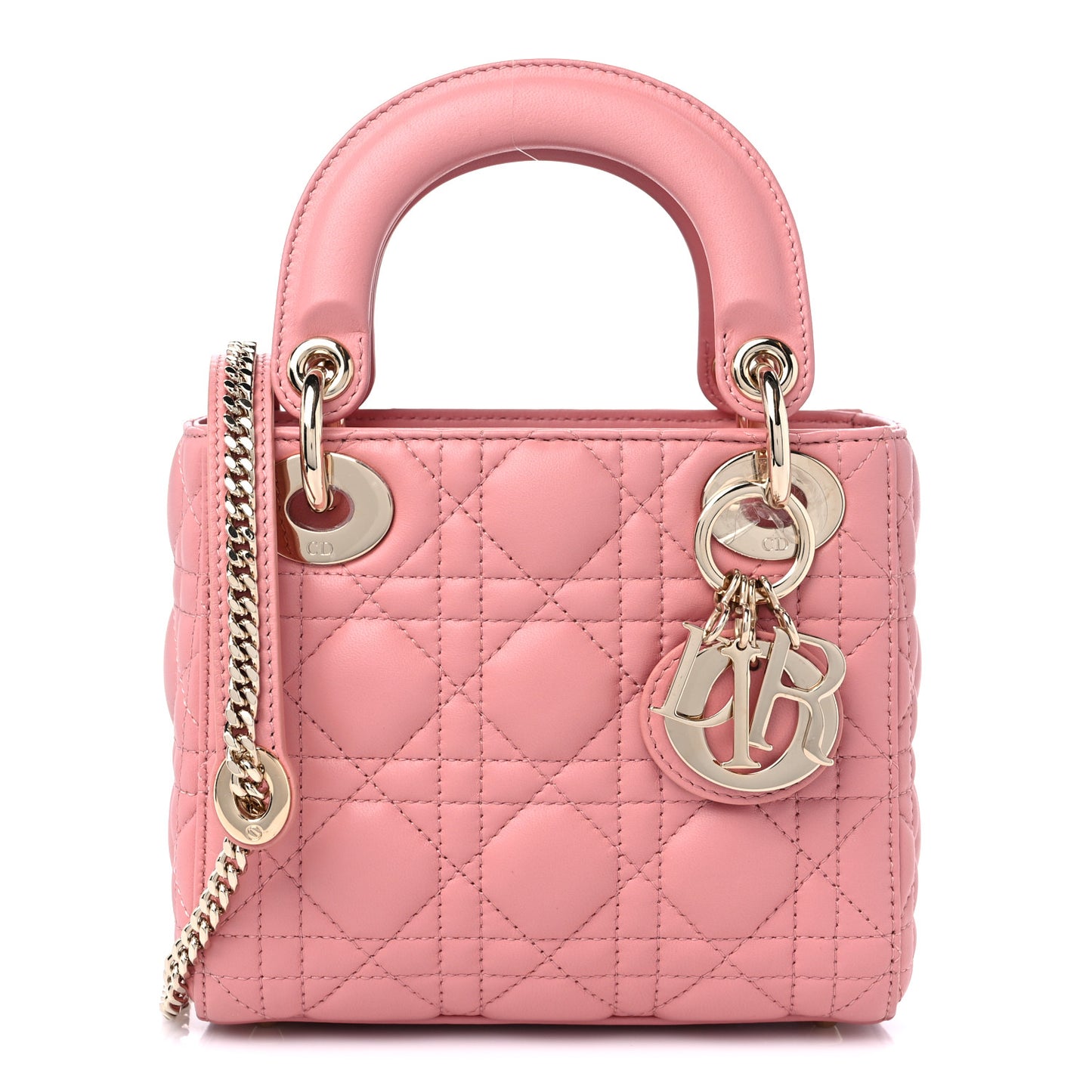 Lambskin Cannage Mini Lady Dior Pink