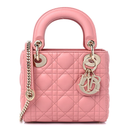 Christian Dior Lambskin Cannage Mini Lady Dior Pink 1 of 9