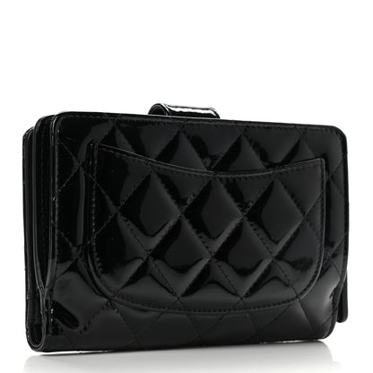 Chanel Patent Quilted Zip Pocket Wallet Black 3 of 8