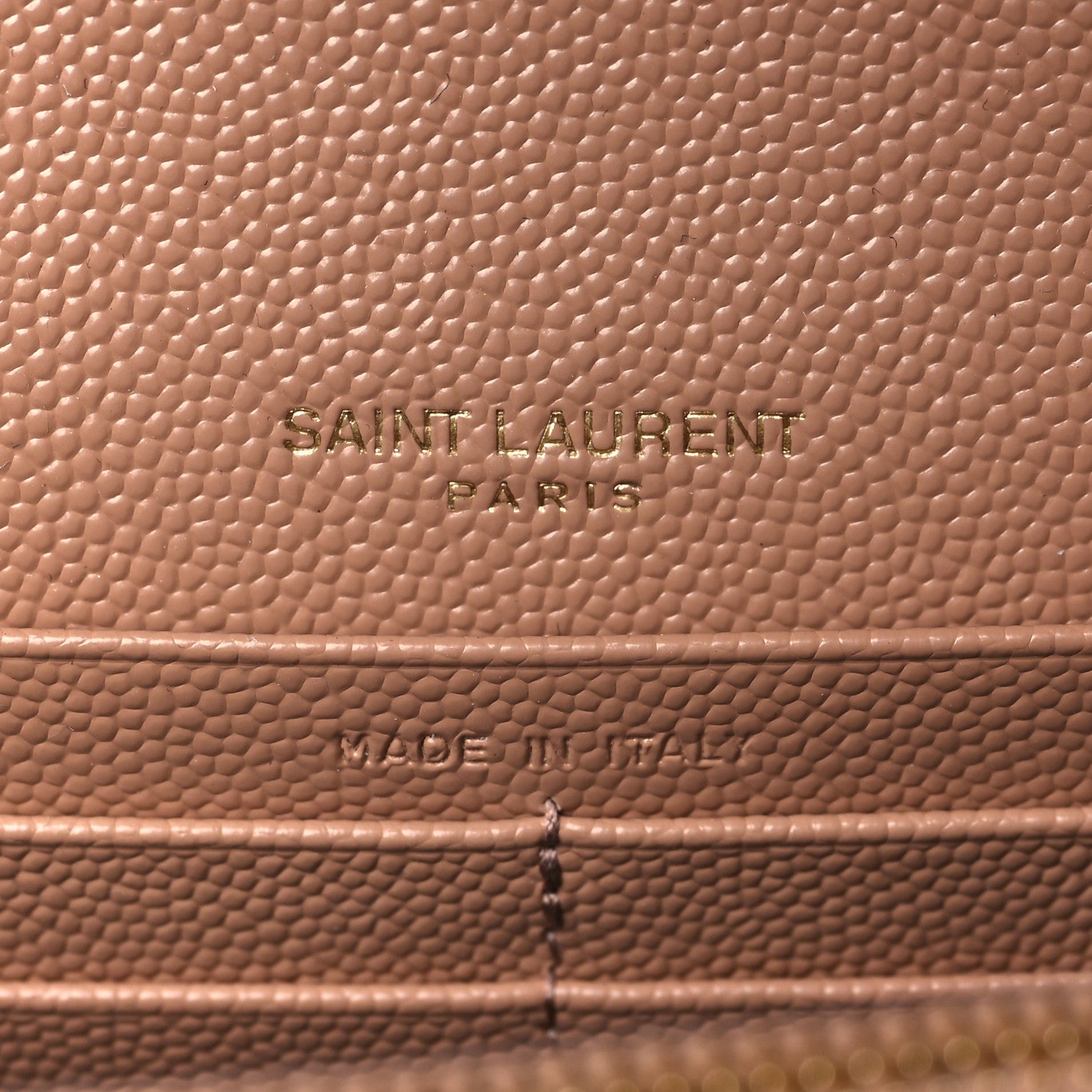 Saint Laurent Grain De Poudre Matelasse Chevron Cassandre Envelope Chain Wallet Vintage Peach 6 of 9