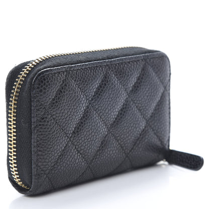 Chanel Caviar Quilted Zip Coin Purse Black 3 of 10