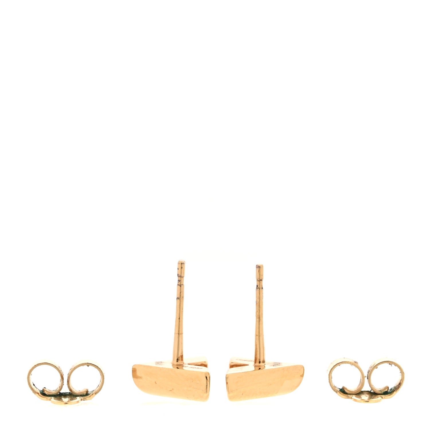 Louis Vuitton Brass Essential V Stud Earrings Gold 3 of 5