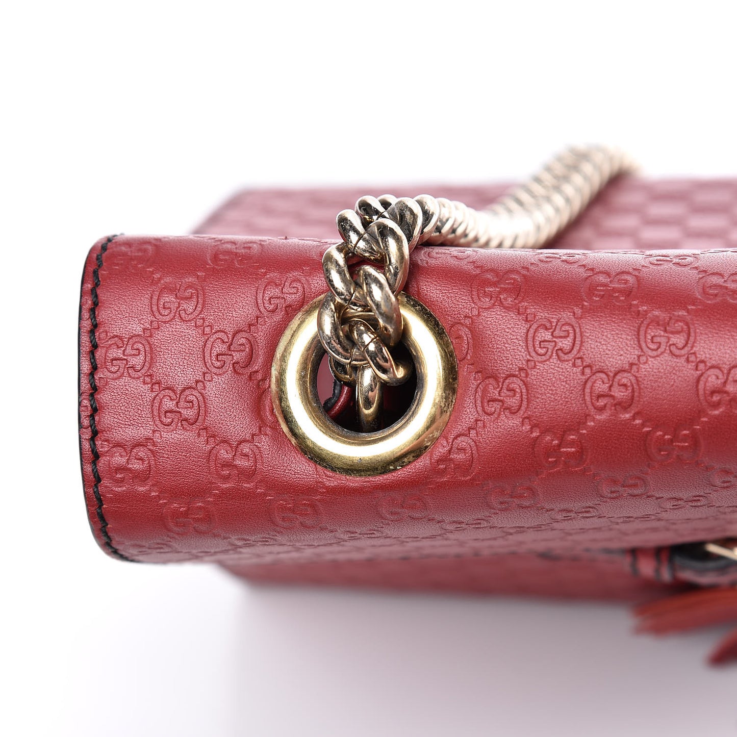 Microguccissima Medium Emily Chain Shoulder Bag Red