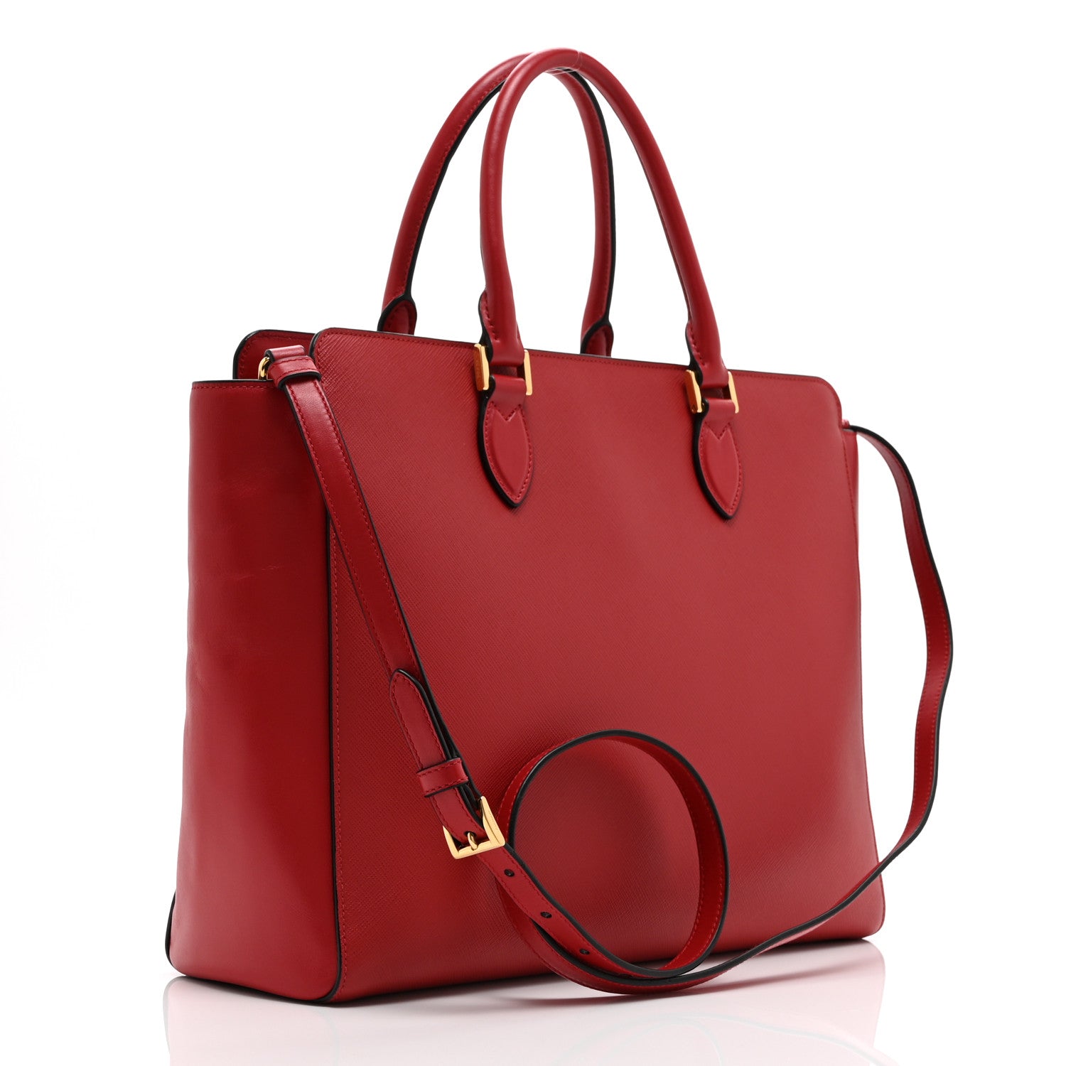 Prada Saffiano Soft Calfskin Large Zippered Tote Fuoco 3 of 10