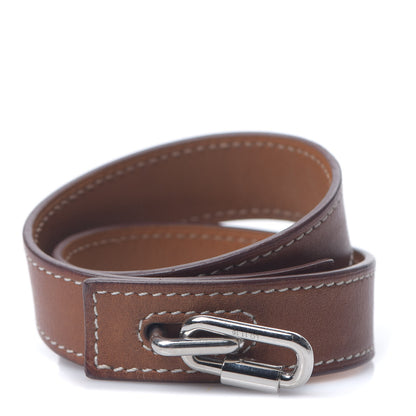 Hermes Barenia Curiosite Double Wrap Bracelet T2 Fauve 1 of 7