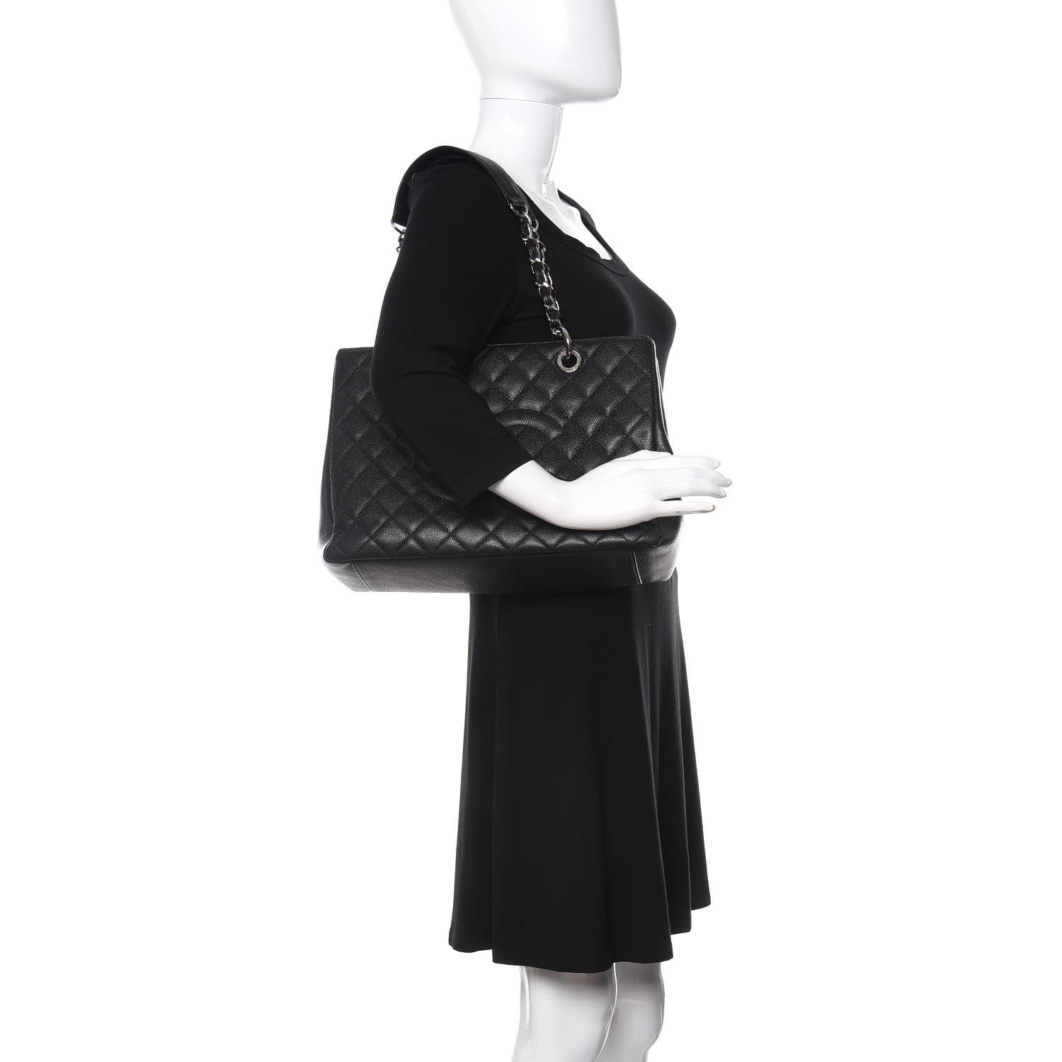 Chanel Caviar Quilted Grand Shopping Tote GST Black 2 of 12