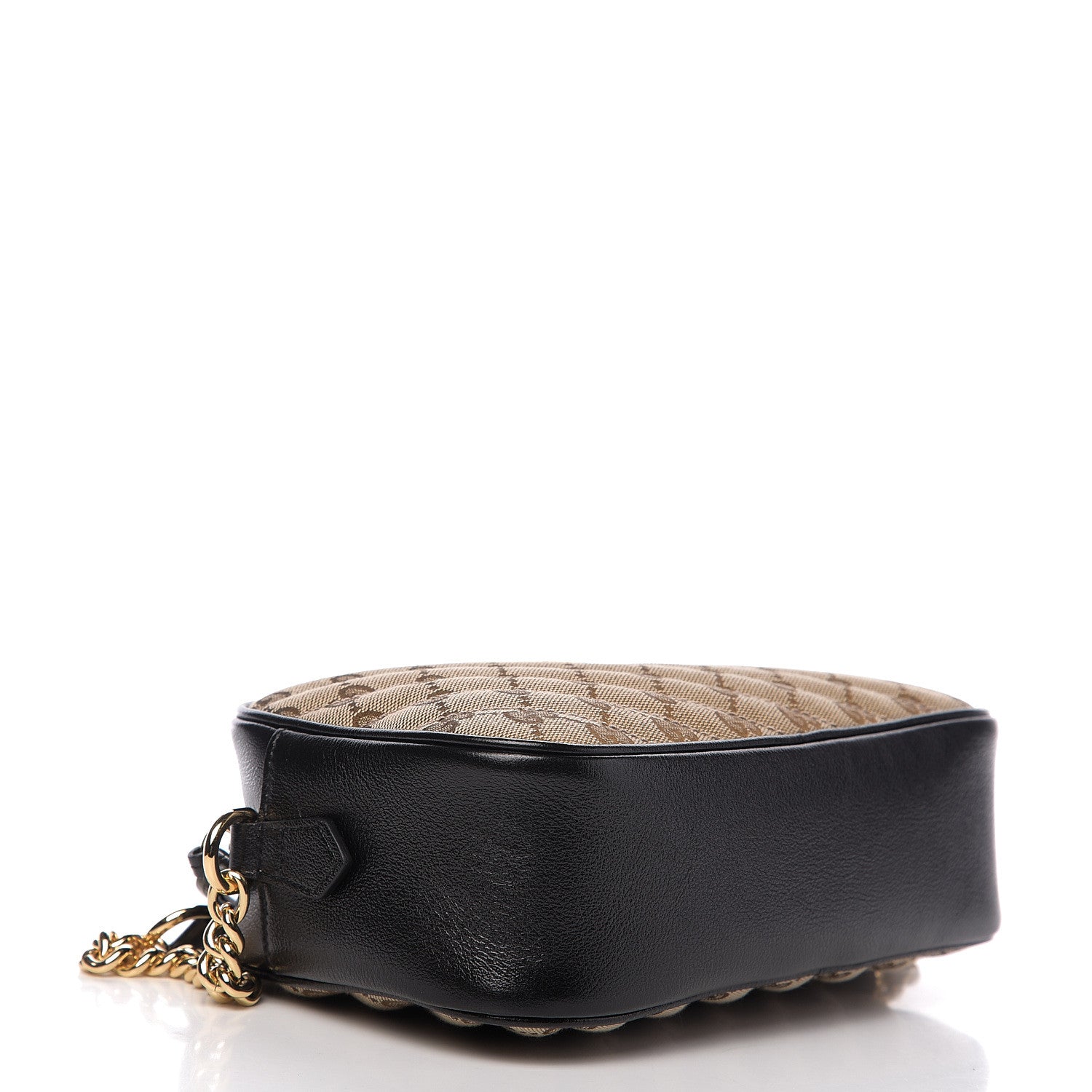 Gucci Monogram Matelasse Diagonal Small GG Marmont Chain Shoulder Bag Beige Black 3 of 10