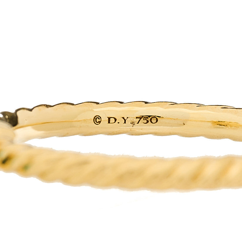 David Yurman 18K Yellow Gold Diamond Turquoise 7mm Chatelaine Ring 46 3.75 5 of 5