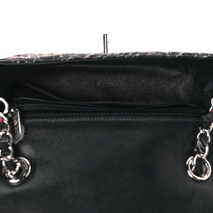 Chanel Fabric Printed Paris Rooftops Quilted Mini Rectangular Flap Black Red White 12 of 30