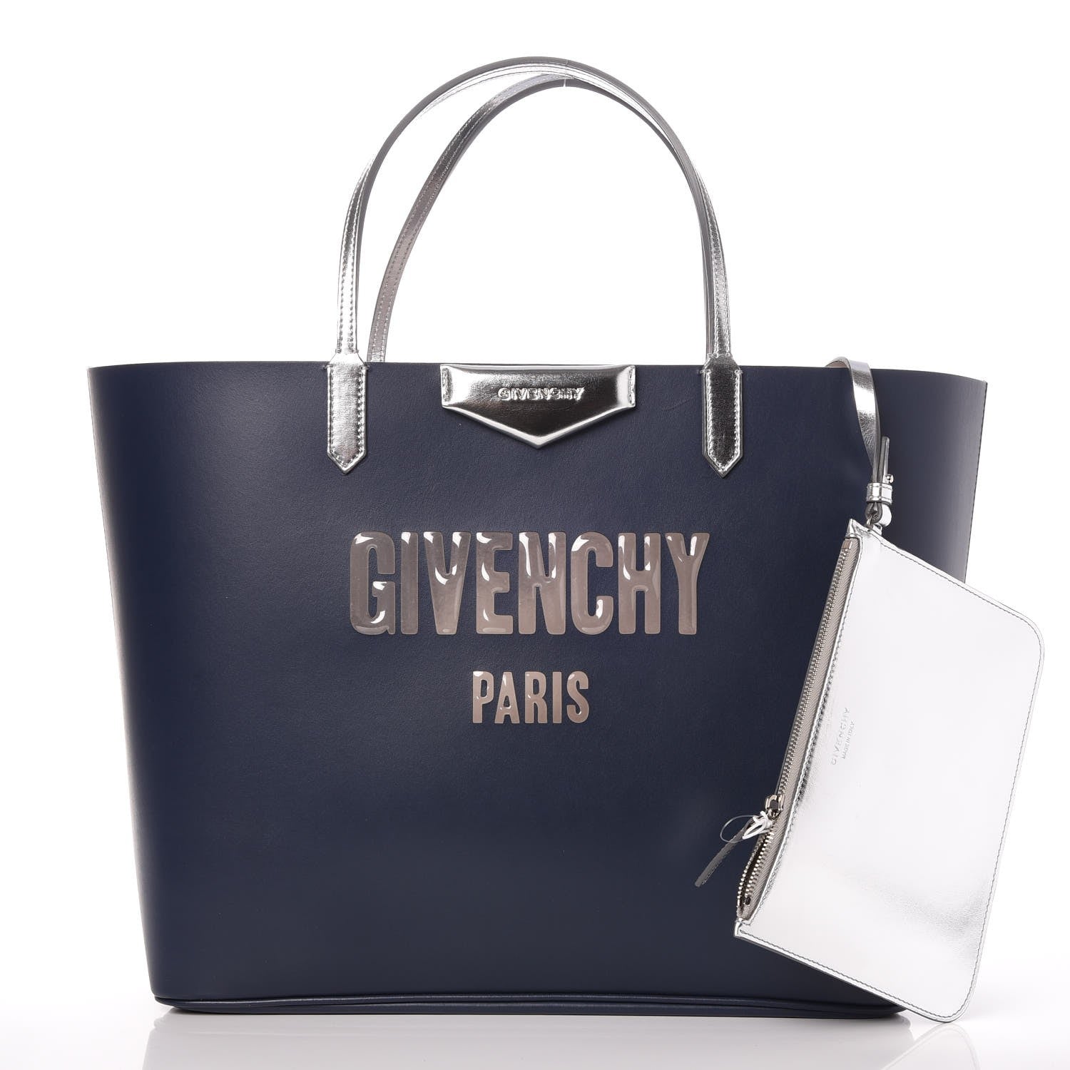 Givenchy Calfskin Large Antigona Tote Night Blue Silver 3 of 7