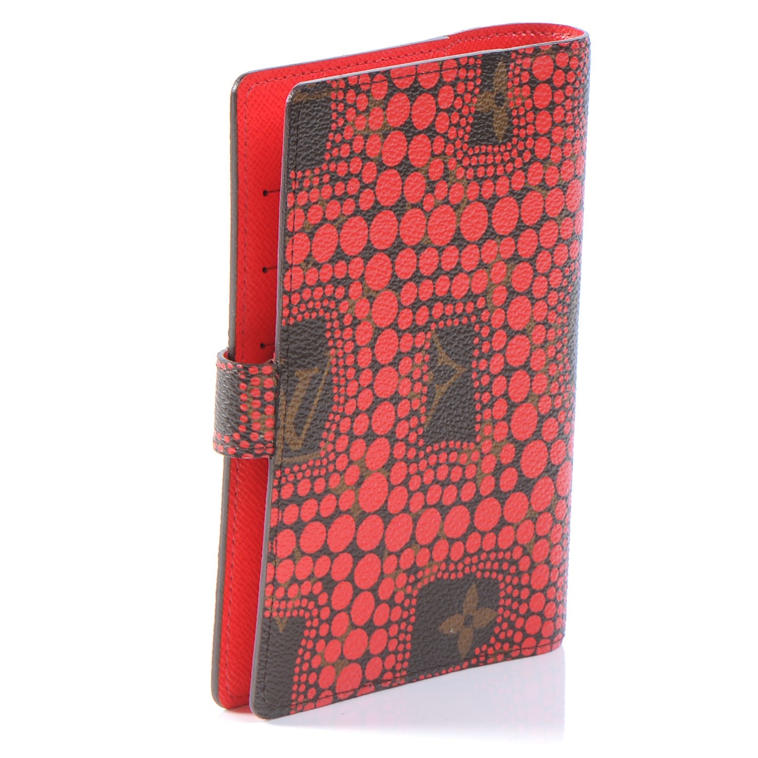 Louis Vuitton Monogram Kusama Town Small Ring Agenda Cover Red 3 of 8