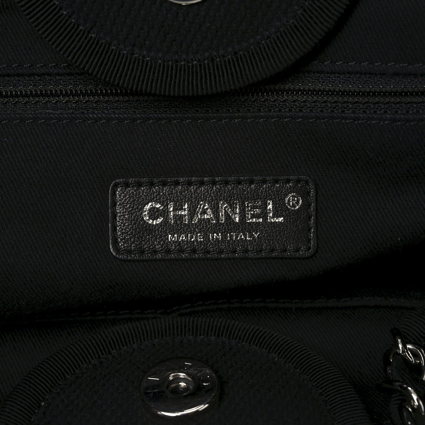 Canvas Pearl Medium Deauville Tote Black