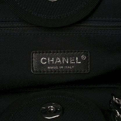 Chanel Canvas Pearl Medium Deauville Tote Black 6 of 10