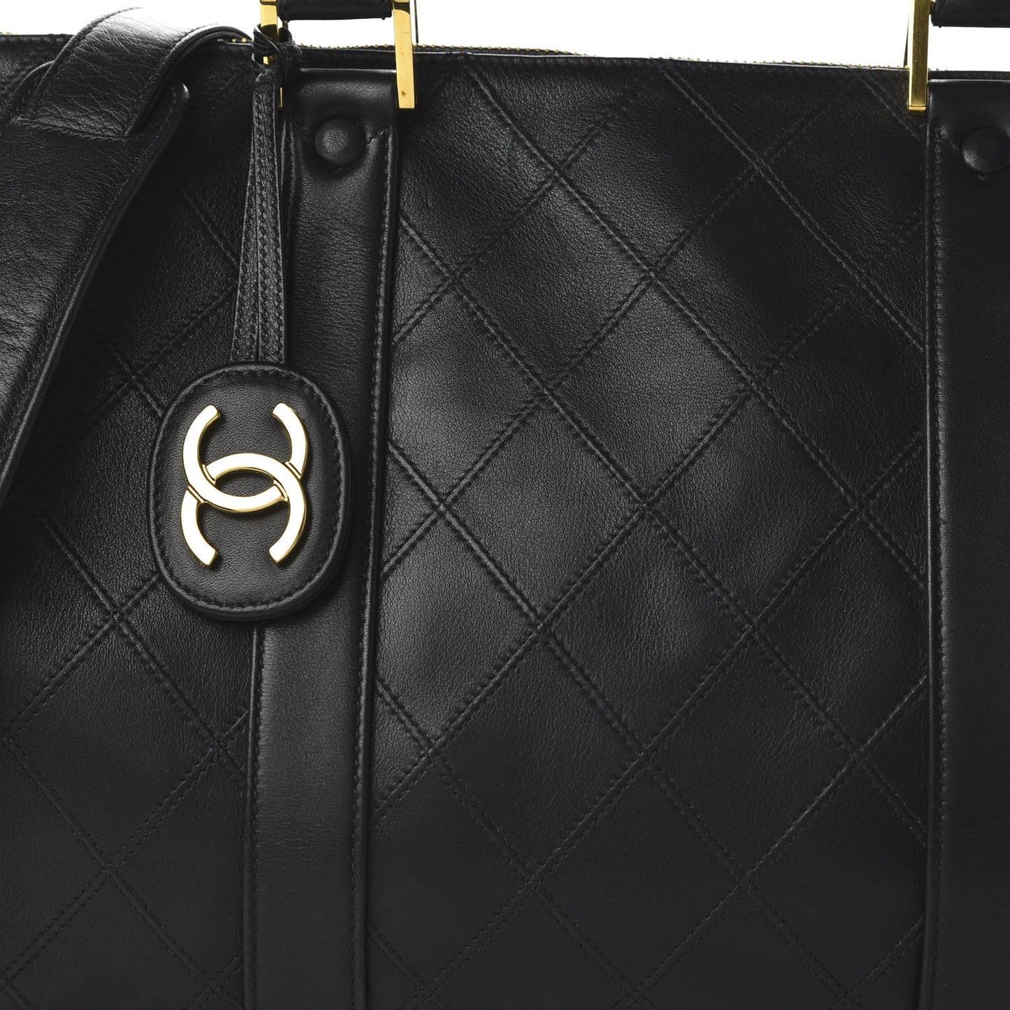 Calfskin Stitched CC Boston Black