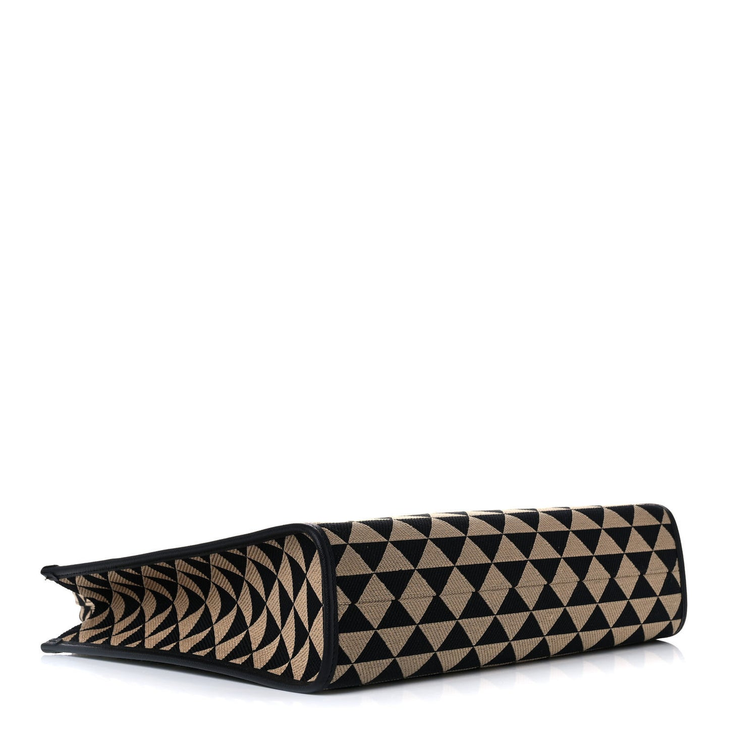 Jacquard Saffiano Triangolo Symbole Embroidered Large Tote Black Corda