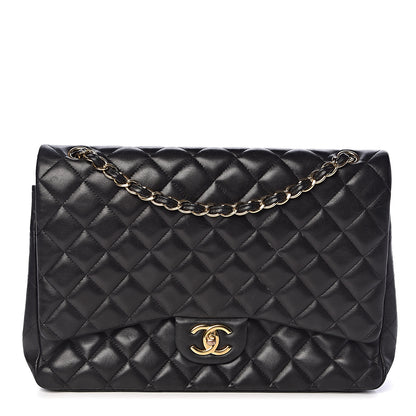 Chanel Lambskin Quilted Maxi Double Flap Black 1 of 10