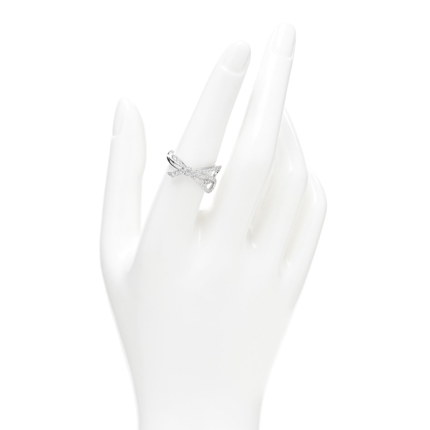 18K White Gold Diamond .40ctw Bow Ring 53 6.5