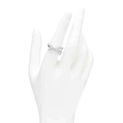 Tiffany 18K White Gold Diamond .40ctw Bow Ring 53 6.5 2 of 5