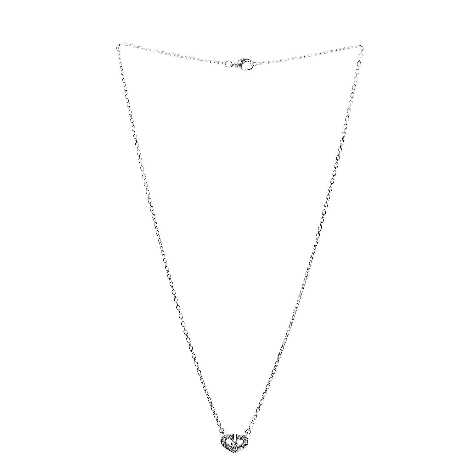 Cartier 18K White Gold Diamond Hearts and Symbols Necklace 3 of 7