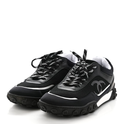 Chanel Calfskin Mesh Lycra Sneakers 39 Black 3 of 11