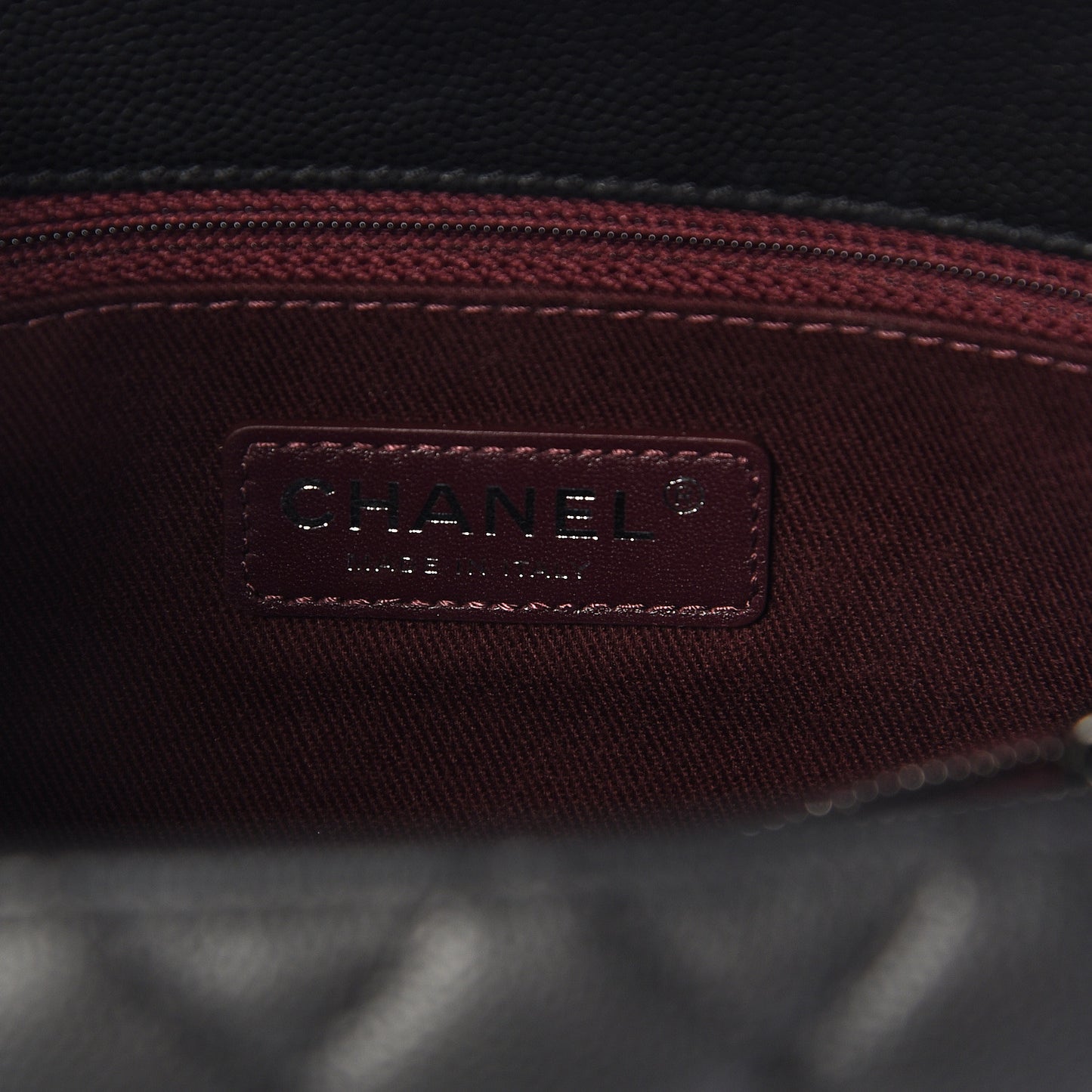 Caviar Quilted Medium Coco Handle Flap Black