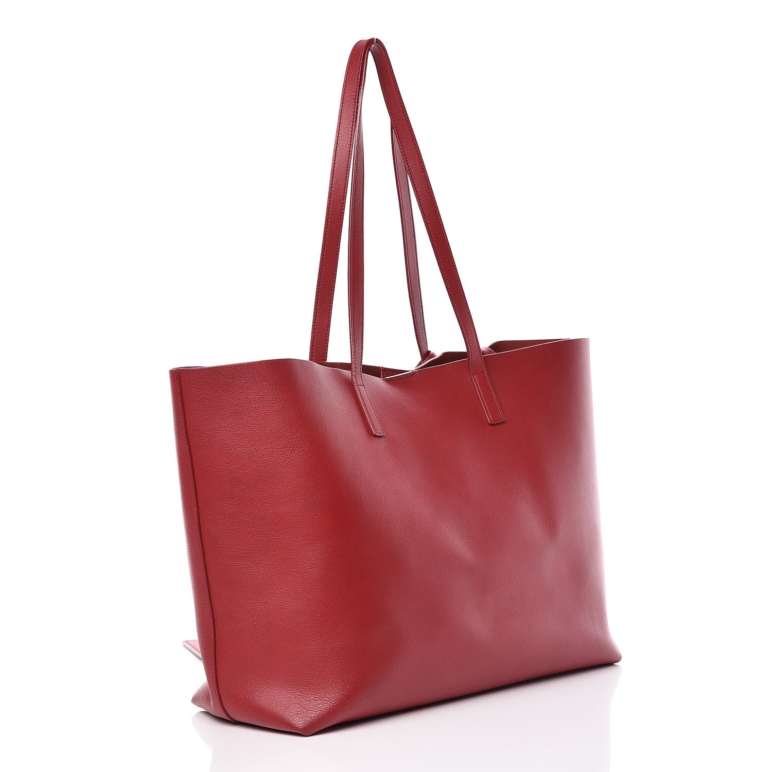 Saint Laurent Calfskin Large Shopping Tote Red 4 of 17
