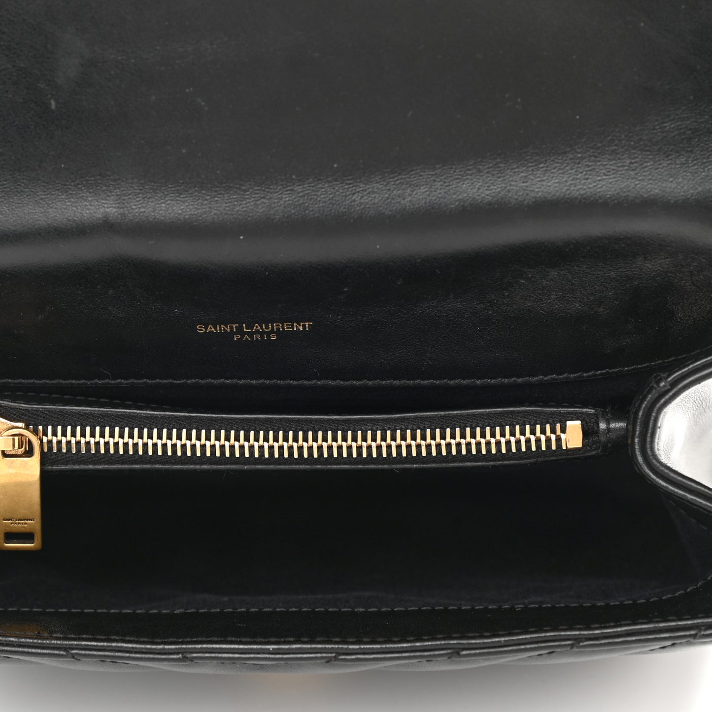 Calfskin Matelasse Chevron Studded Monogram Medium College Bag Black