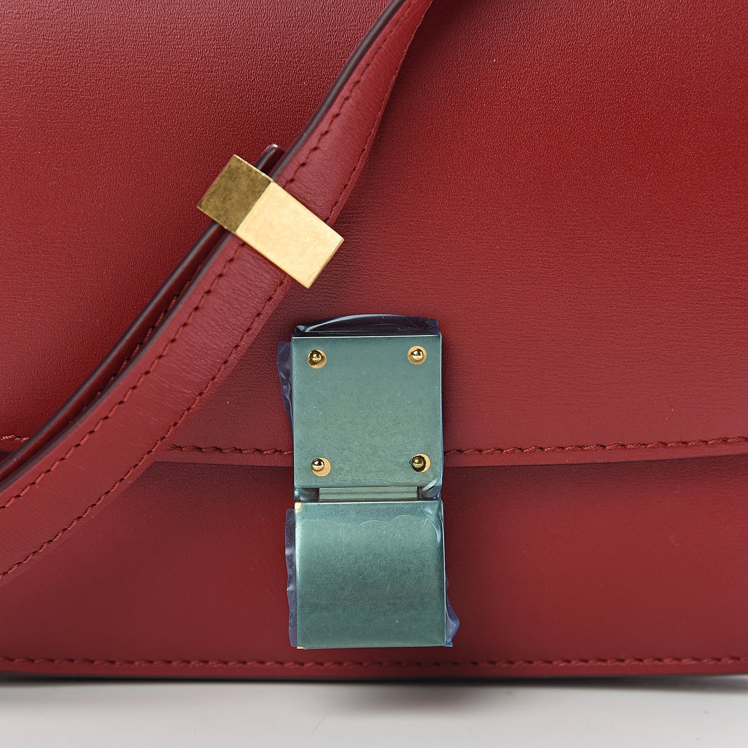 Celine Smooth Calfskin Small Classic Box Flap Bag Red 10 of 11
