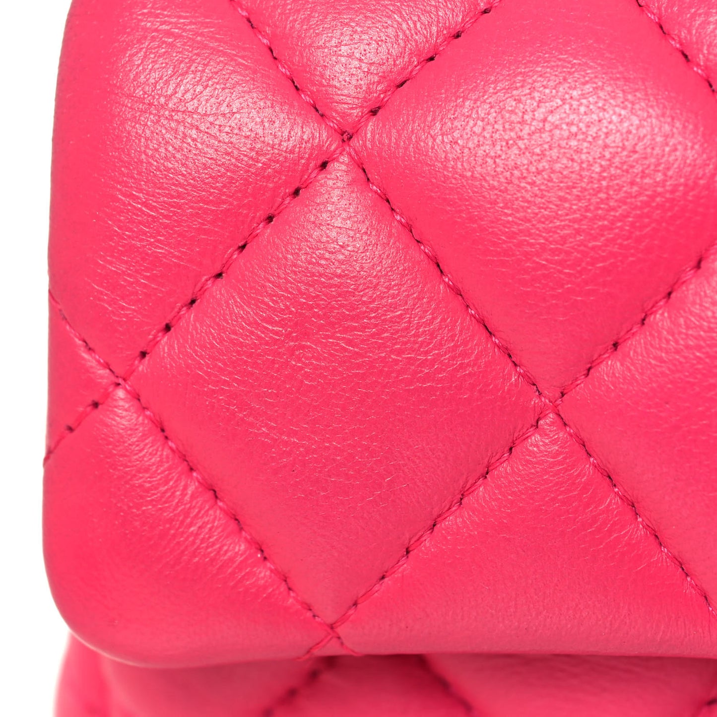 Lambskin Quilted Extra Mini Rectangular Flap Pink
