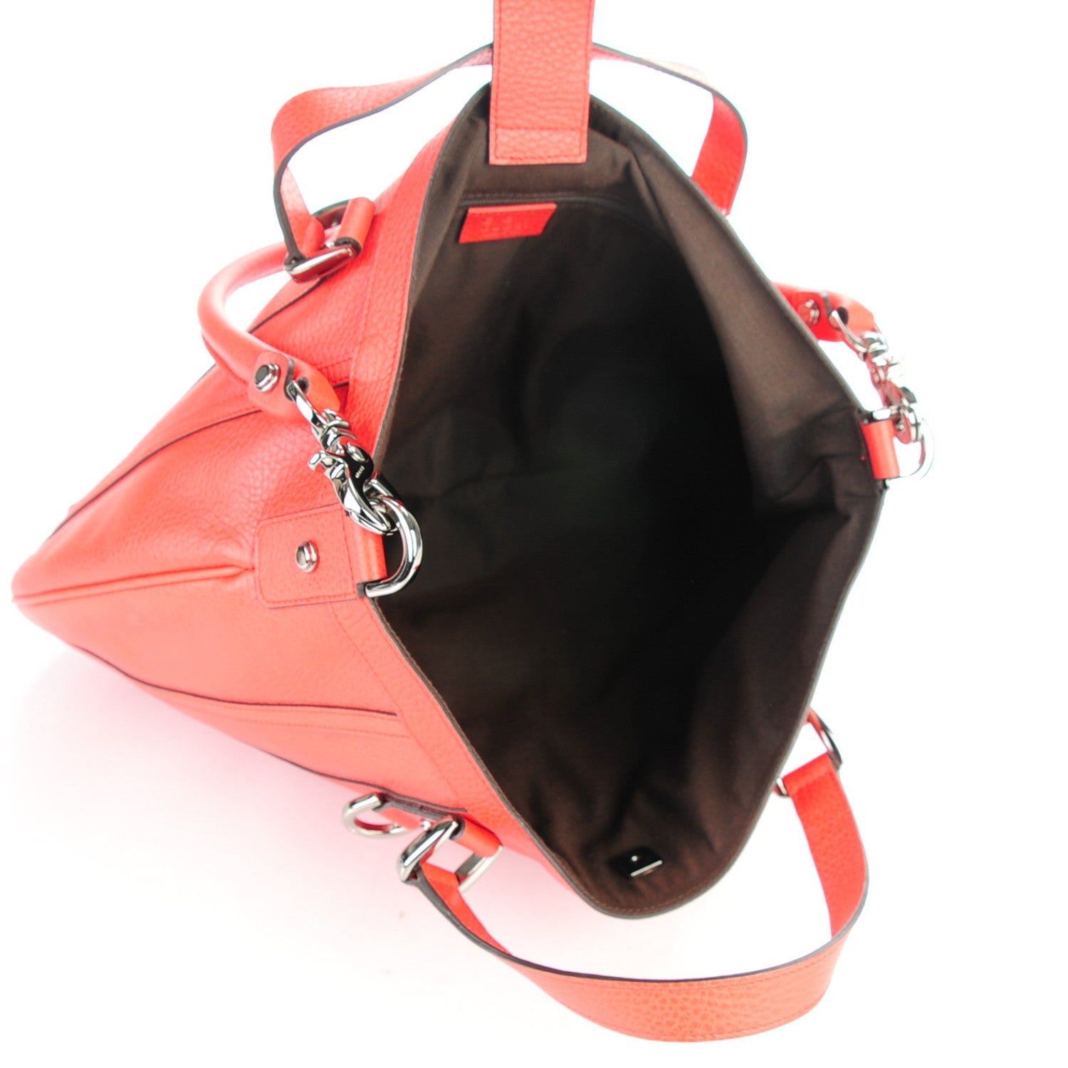 Gucci Pebbled Calfskin Medium Abbey Convertible Tote Red 5 of 7
