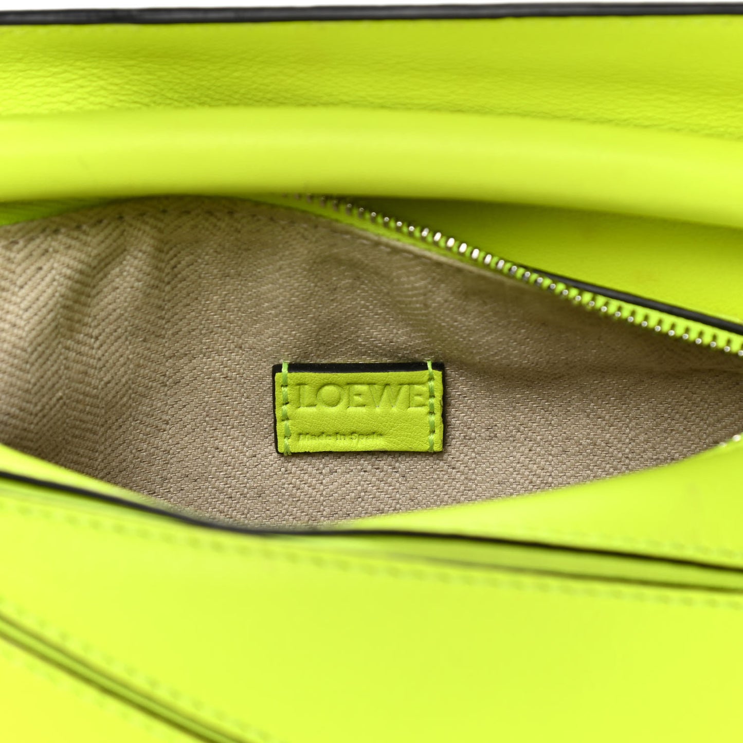 Calfskin Mini Puzzle Bag Neon Yellow