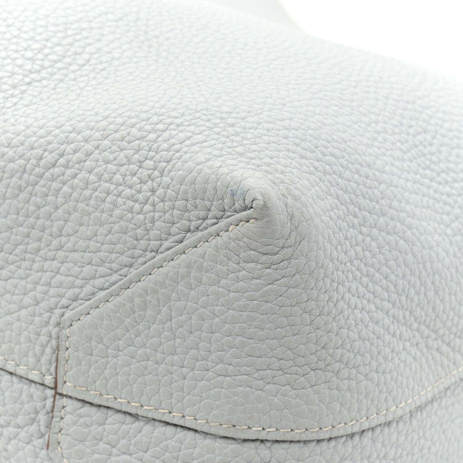 Hermes Veau Sikkim Taurillon Clemence Double Sens 36 Reversible Tote Bleu Pale Gris Perle 20 of 24