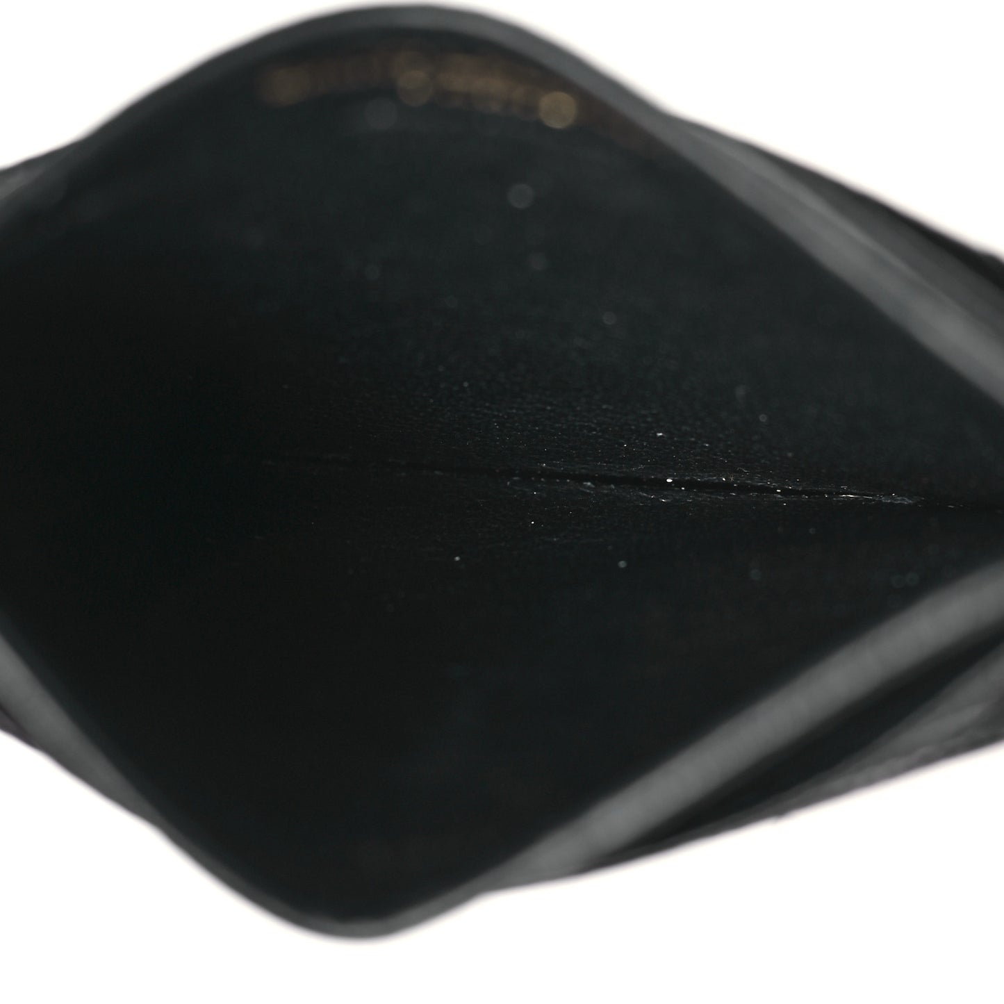 Grain De Poudre Matelasse Chevron Monogram Credit Card Case Black