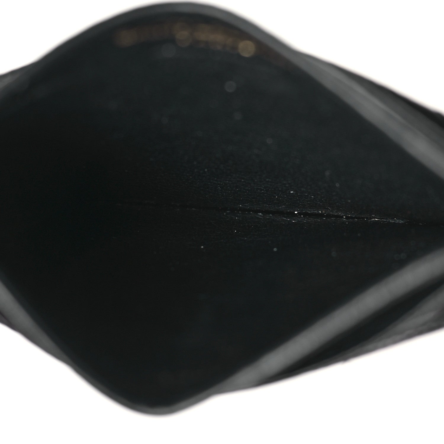 Saint Laurent Grain De Poudre Matelasse Chevron Monogram Credit Card Case Black 5 of 10