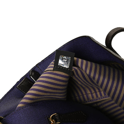 Fendi Zucca Spalmati Small Roll Tote Tobacco Blue 9 of 12