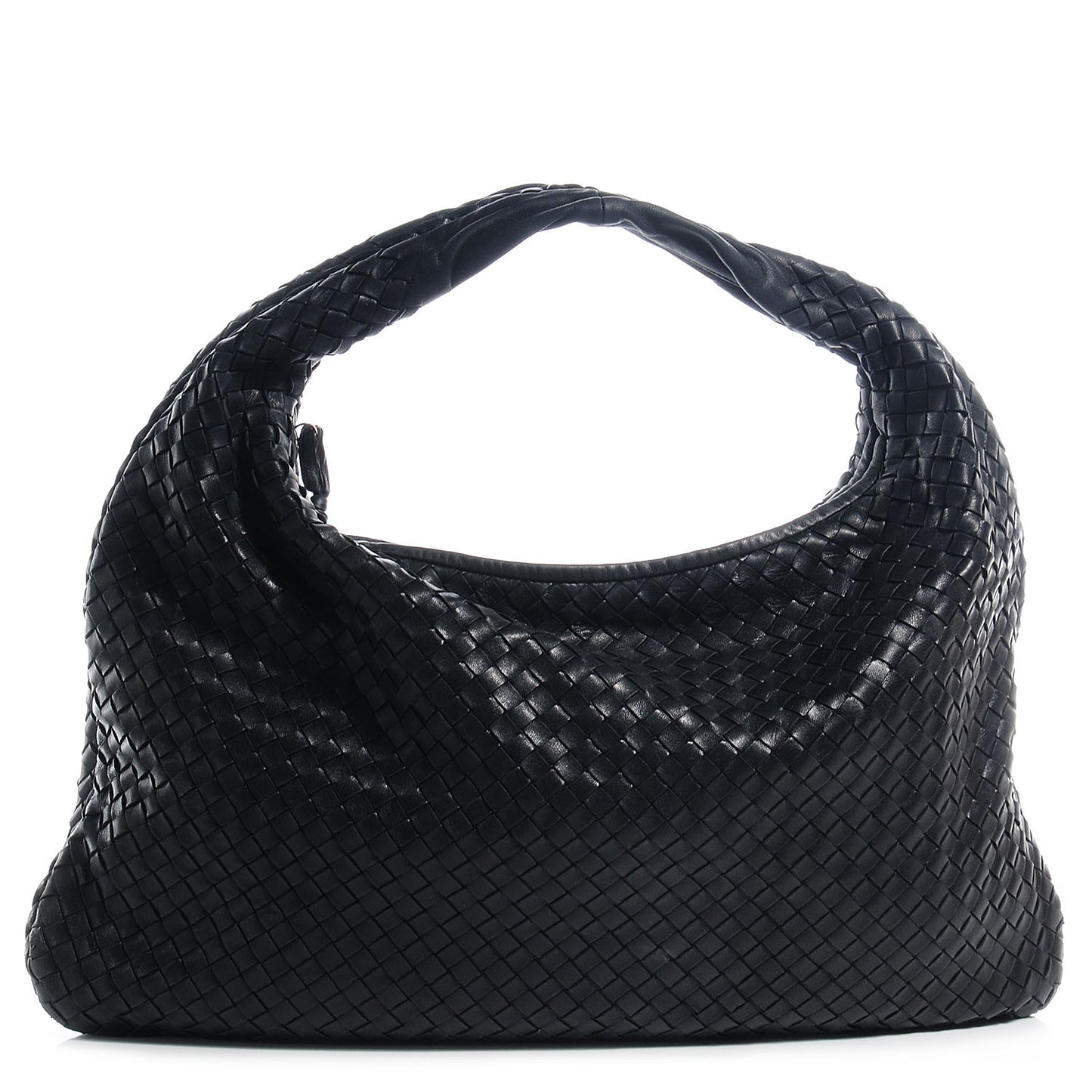 Nappa Intrecciato Large Veneta Hobo Nero Black