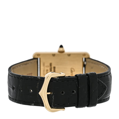 Cartier 18K Yellow Gold Alligator 26mm Tank Louis Quartz Watch 3 of 5