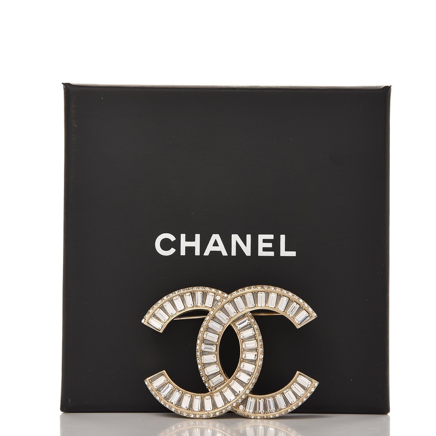 Chanel Baguette Crystal CC Brooch Gold 5 of 5