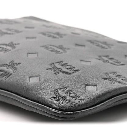 MCM Calfskin Ottomar Monogram Aren Crossbody Pouch Black 8 of 9