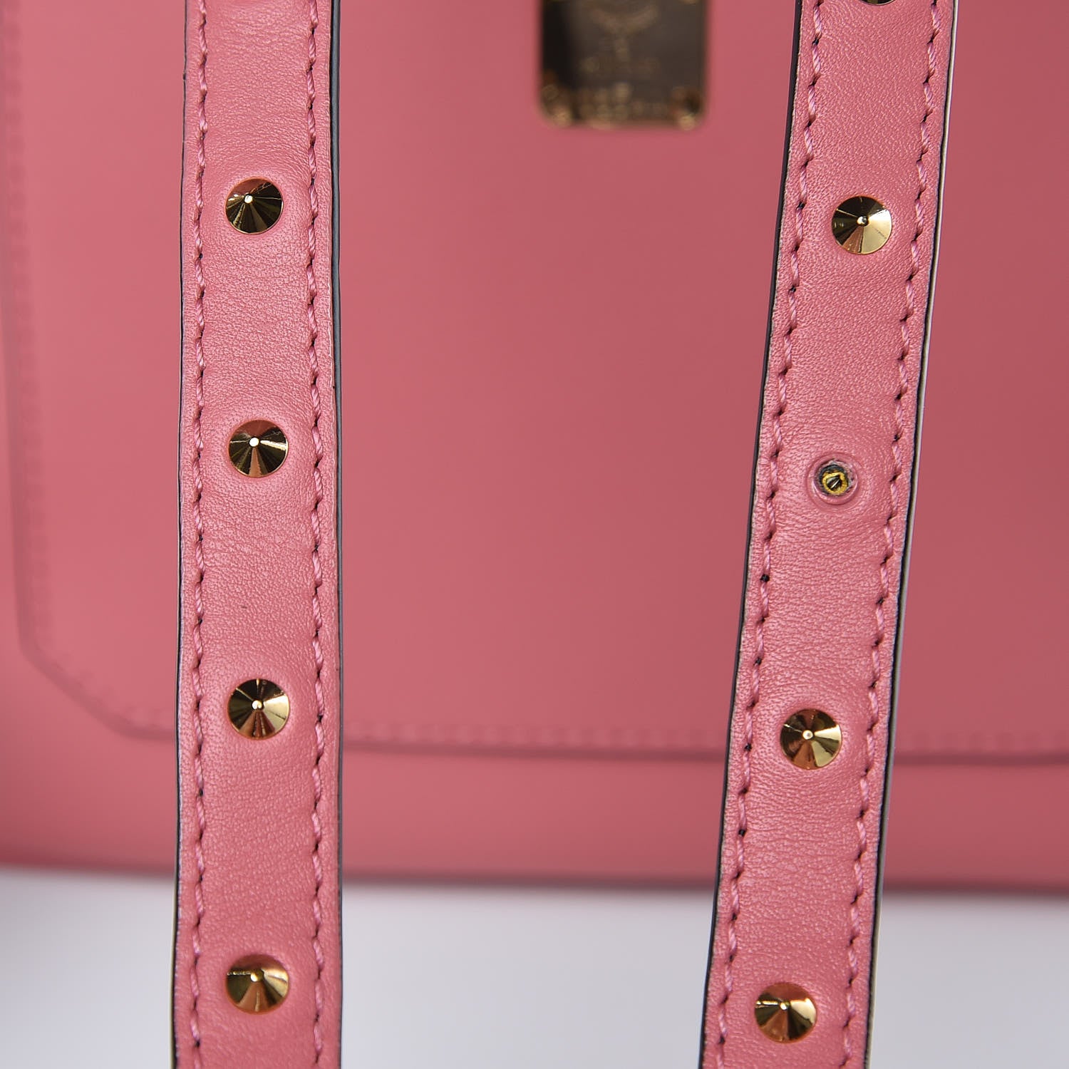 MCM Calfskin Mini Duchess Polke Studs Backpack Pink 9 of 10