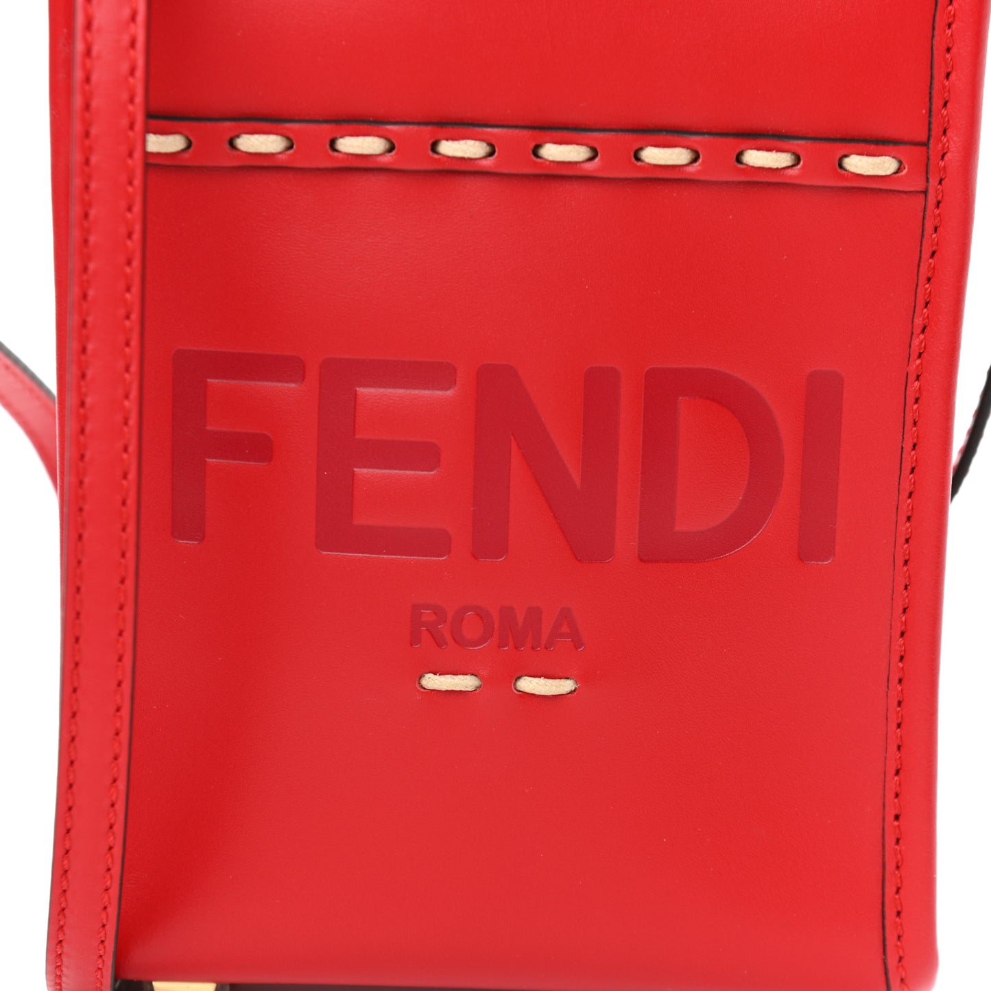 Vitello King Plexiglass Mini Fendi Sunshine Shopper Tote Fuoco
