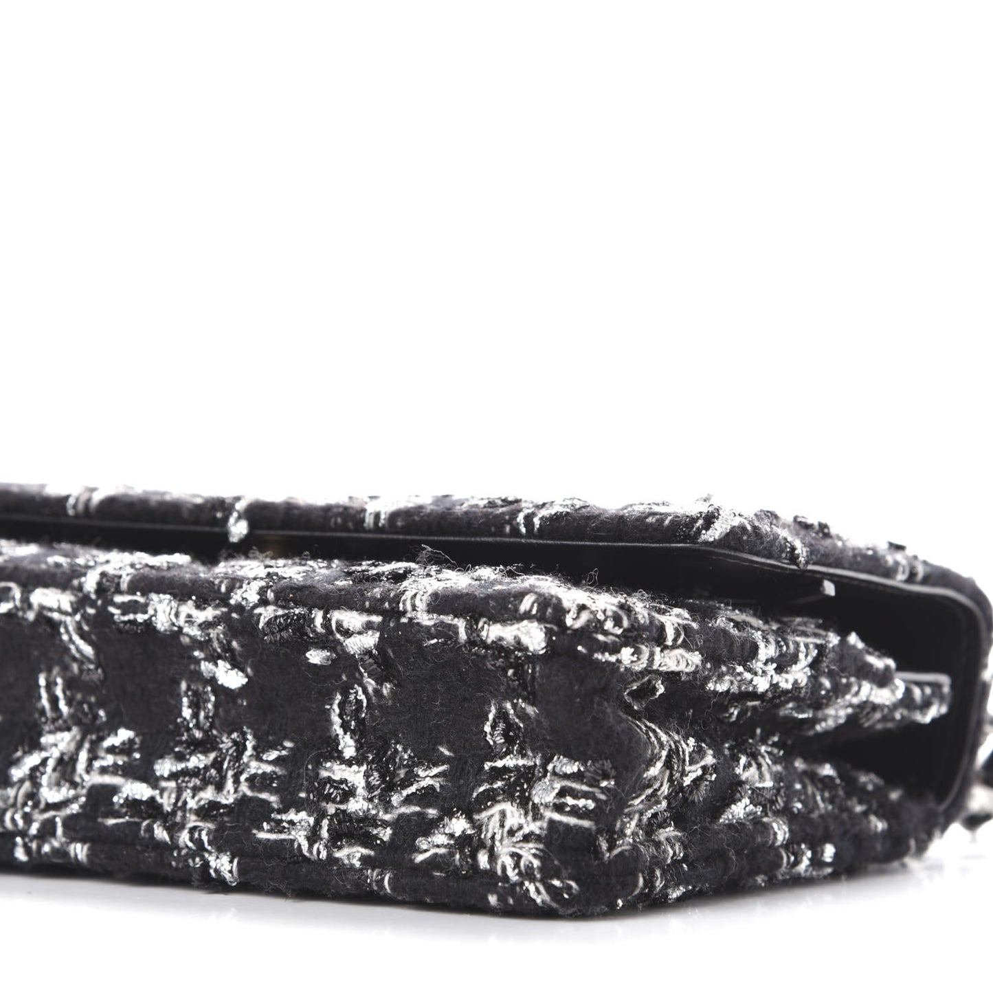Wool Tweed Lambskin Quilted Chanel 19 Wallet On Chain WOC Black