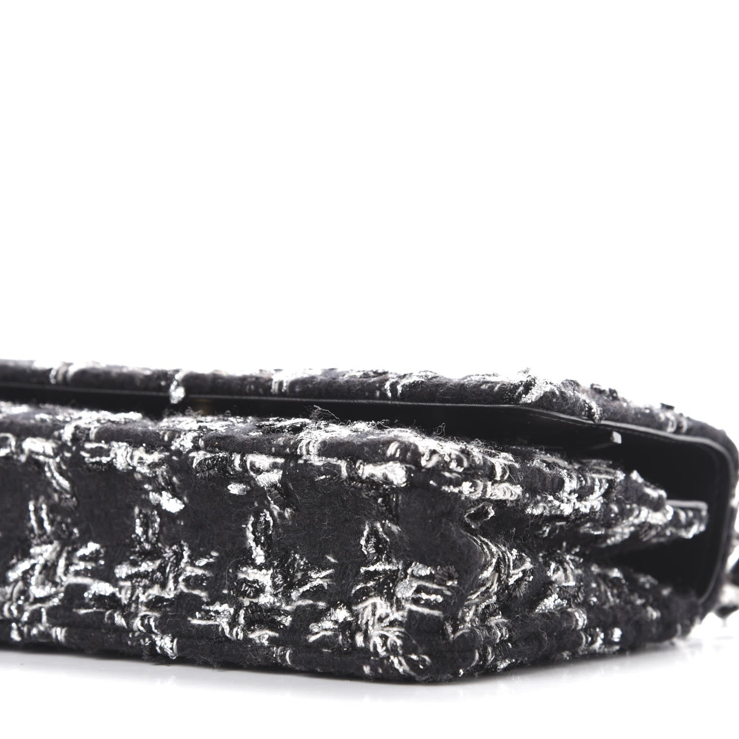 Chanel Wool Tweed Lambskin Quilted Chanel 19 Wallet On Chain WOC Black 7 of 12